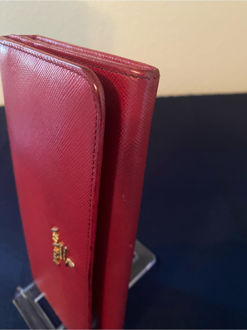 Prada Rubino Saffiano Leather Continental Wallet with Metal Logo - Picture 10 of 14